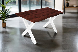 #nussbaumfarben #140x80 #x-gestellweiß