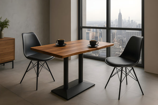 #akazienussbaumfarben #120x60 #säulen-gestellschwarz