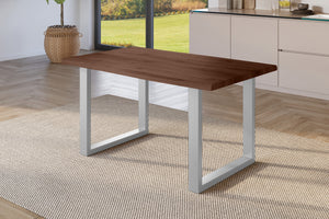 #holznussbaum-optik #140x80 #u-gestellsilber