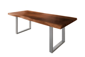 #akazienussbaumfarben #220x100 #u-gestellsilber