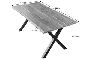 #nussbaumfarben #240x100 #x-gestellsilber