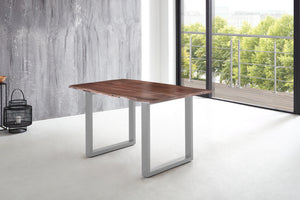 #nussbaumfarben #180x90 #u-gestellsilber