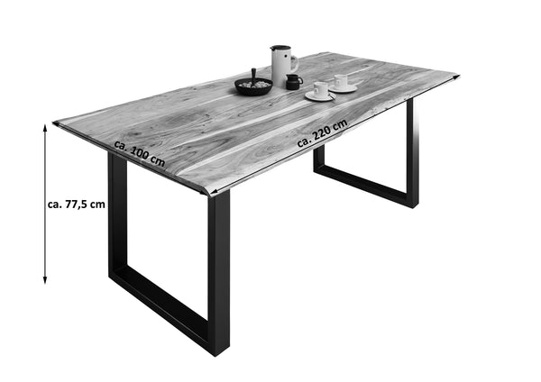 #nussbaumfarben #220x100 #u-gestellschwarz