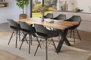 #holzwildeiche-optik #180x90 #x-gestellschwarz