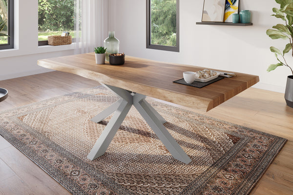 #akazienaturfarben #200x100 #spider-gestellsilber