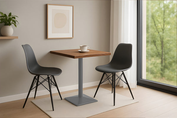 #akazienussbaumfarben #80x60 #säulen-gestelleckigsilber