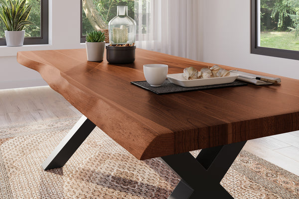 #akazienussbaumfarben #200x100 #x-gestellschwarz