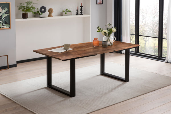 #nussbaumfarben #140(220)x90 #u-gestellschwarz