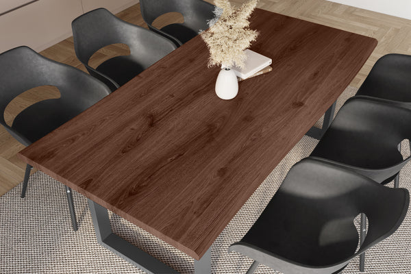 #holznussbaum-optik #200x100 #u-gestellschwarz