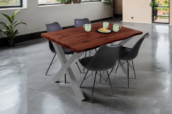 #nussbaumfarben #140x80 #x-gestellsilber