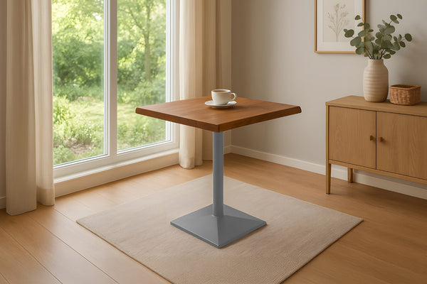 #akazienussbaumfarben #70x70 #säulen-gestelleckigsilber