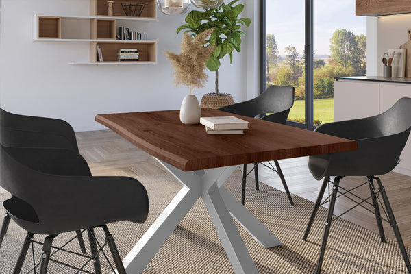 #holznussbaum-optik #120x80 #spider-gestellsilber