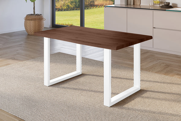 #holznussbaum-optik #160x85 #u-gestellweiß