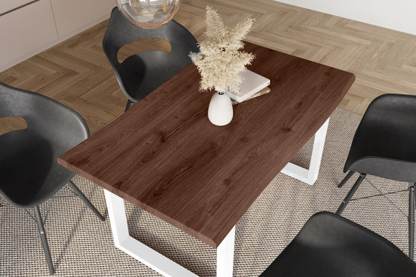 #holznussbaum-optik #160x85 #u-gestellweiß