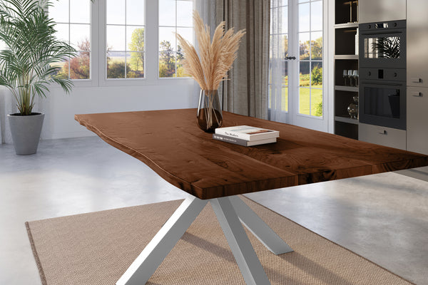 #nussbaumfarben #200x100 #spider-gestellsilber