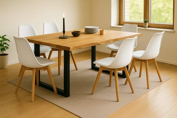 #180x90 #u-gestellschwarz #schalenstuhlweiß