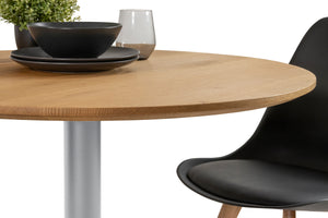 #eichenaturfarbengeölt #90x90 #säulen-gestellrundsilber