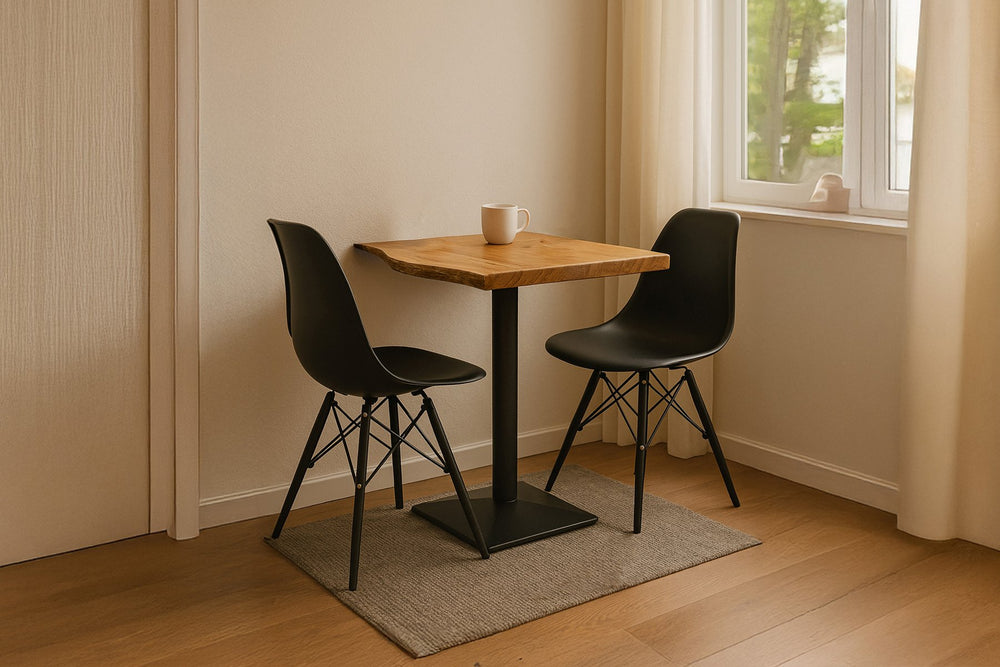 #akazienaturfarben #60x60 #säulen-gestelleckigschwarz