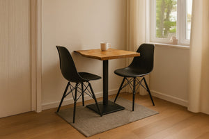 #akazienaturfarben #60x60 #säulen-gestelleckigschwarz