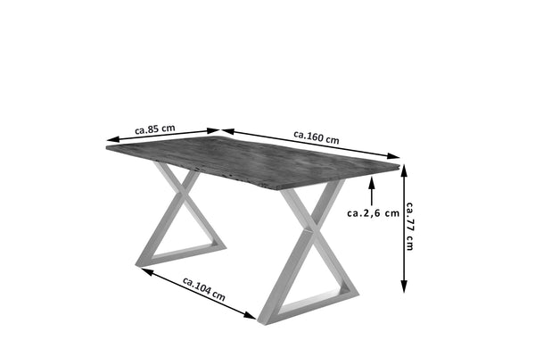 #nussbaumfarben #160x85 #x-gestellsilber