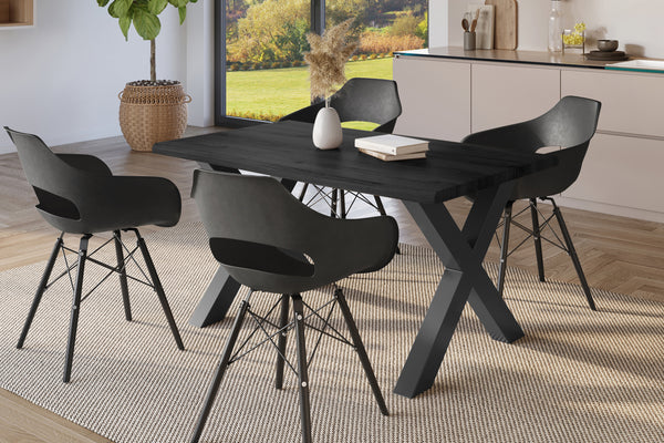 #holzgrau-optik #140x80 #x-gestellschwarz