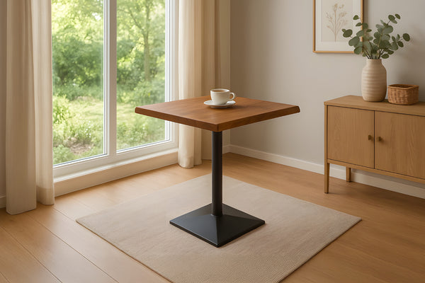 #akazienussbaumfarben #60x60 #säulen-gestelleckigschwarz