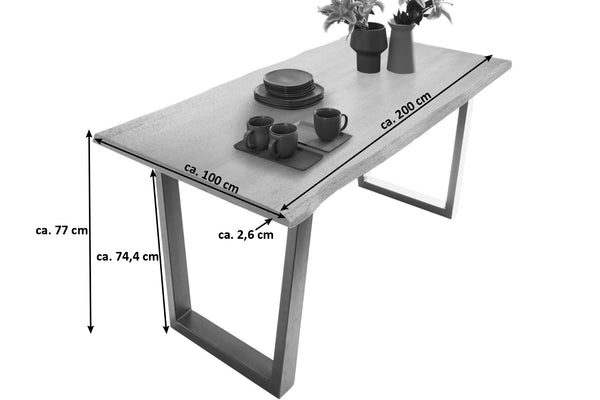 #grau-sandgestrahlt #200x100 #v-gestellsilber