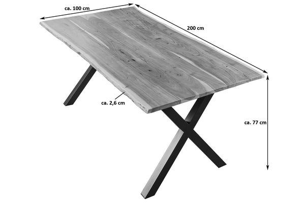 #naturfarben #200x100 #x-gestellschwarz