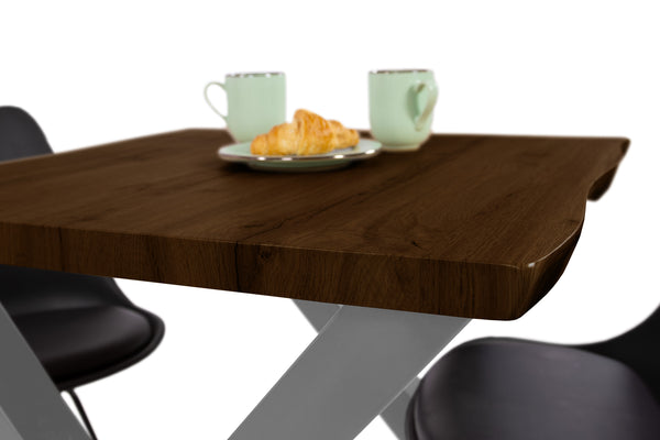 #nussbaumfarben #80x80 #x-gestellsilber