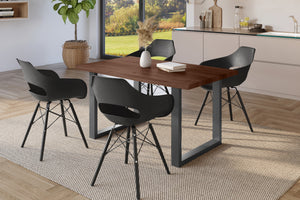 #holznussbaum-optik #160x85 #u-gestellschwarz