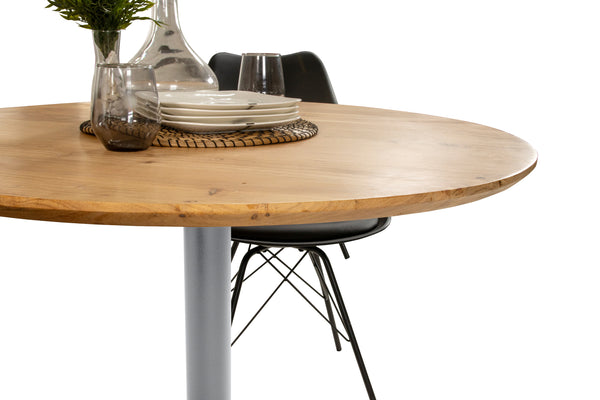 #akazienaturfarben #100x100 #säulen-gestellrundsilber