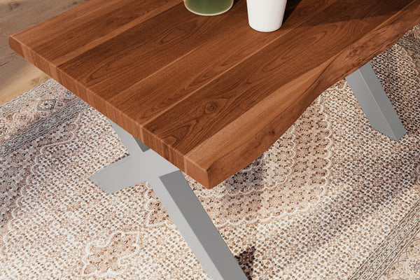 #akazienussbaumfarben #120x80 #x-gestellsilber