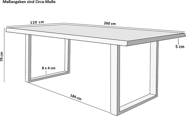 #naturfarben #260x120 #u-gestellschwarz