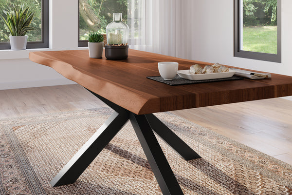 #akazienussbaumfarben #220x100 #spider-gestellschwarz