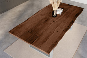 #nussbaumfarben #220x100 #u-gestellsilber