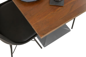 #nussbaumfarben #60x60 #säulen-gestelleckigsilber