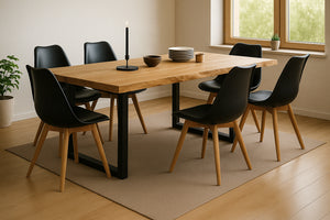 #160x85 #u-gestellschwarz #schalenstuhlschwarz