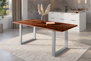 #nussbaumfarben #220x100 #u-gestellsilber