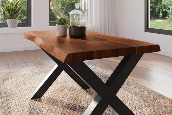 #akazienussbaumfarben #140x80 #x-gestellschwarz