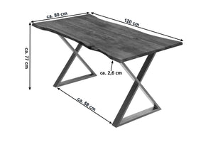 #nussbaumfarben #120x80 #x-gestelledelstahl