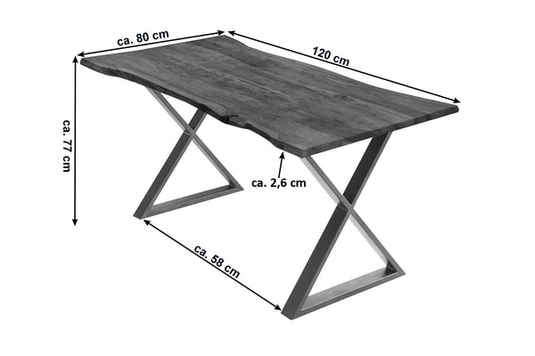 #nussbaumfarben #120x80 #x-gestelledelstahl