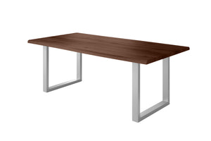 #holznussbaum-optik #200x100 #u-gestellsilber