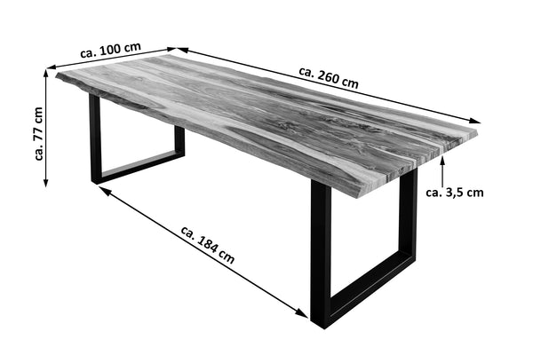 #sheeshamnaturfarbenlackiert #260x100 #u-gestellschwarz