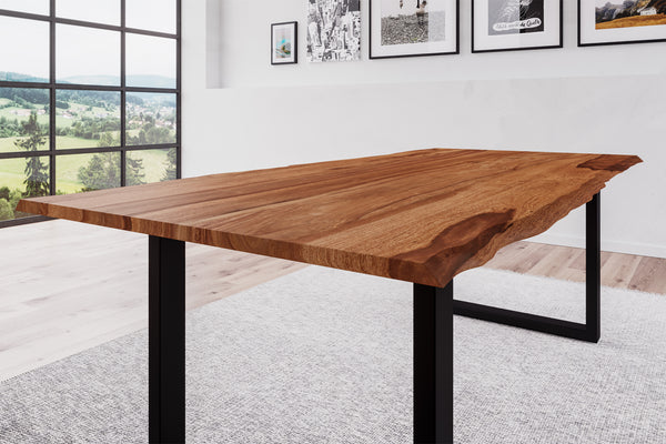 #teakfarben #220x100 #u-gestellschwarz