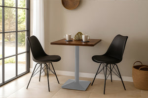 #nussbaumfarben #75x75 #säulen-gestelleckigsilber