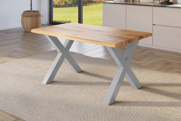 #holzwildeiche-optik #140x80 #x-gestellsilber