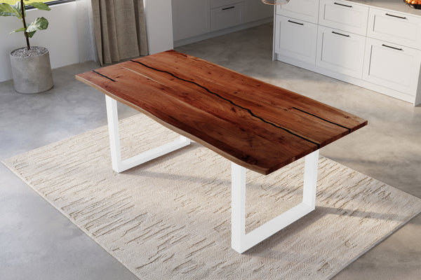 #nussbaumfarben #220x100 #u-gestellweiß