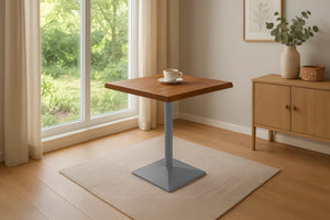 #akazienussbaumfarben #80x60 #säulen-gestelleckigsilber
