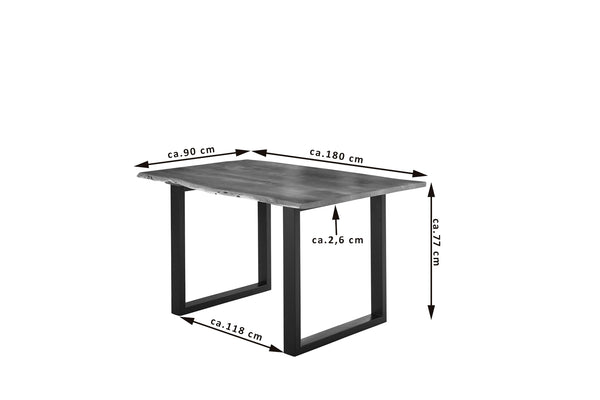 #nussbaumfarben #180x90 #u-gestellschwarz