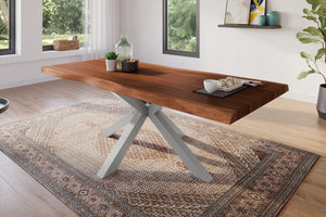 #akazienussbaumfarben #220x100 #spider-gestellsilber